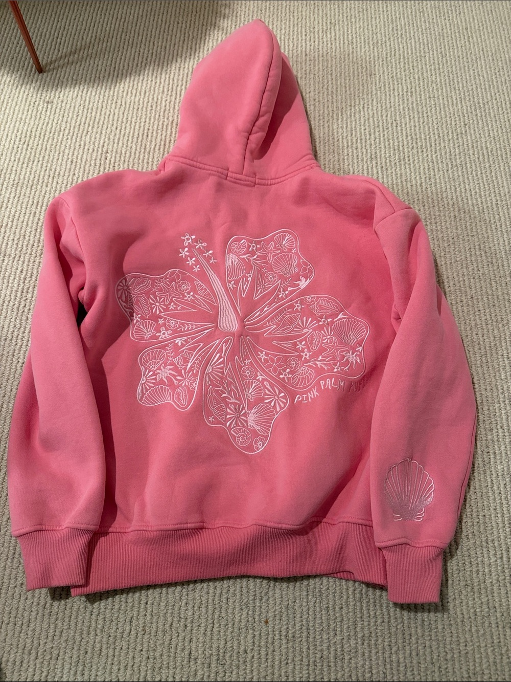 Pink Floral Graphic Hoodie - Pink